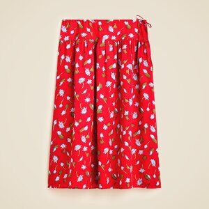 J. Crew Red Floral Side-Tie Skirt/NWT/M